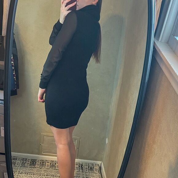 All Saints Milo Funnel Neck Knit Bodycon Dress - Picture 3 of 6